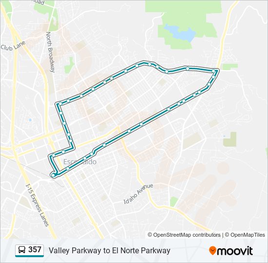 Mapa de 357 de autobús