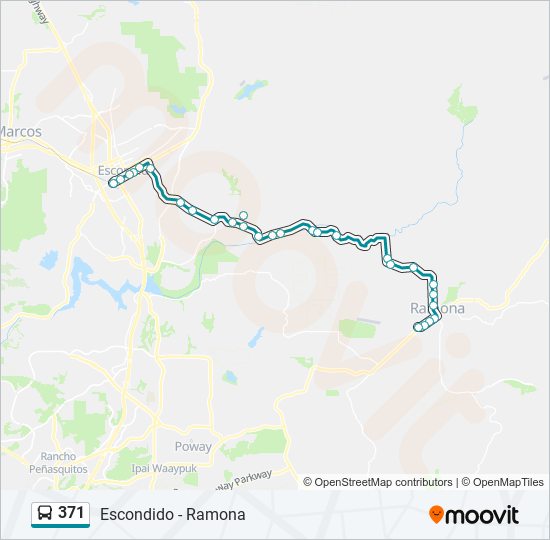 Mapa de 371 de autobús