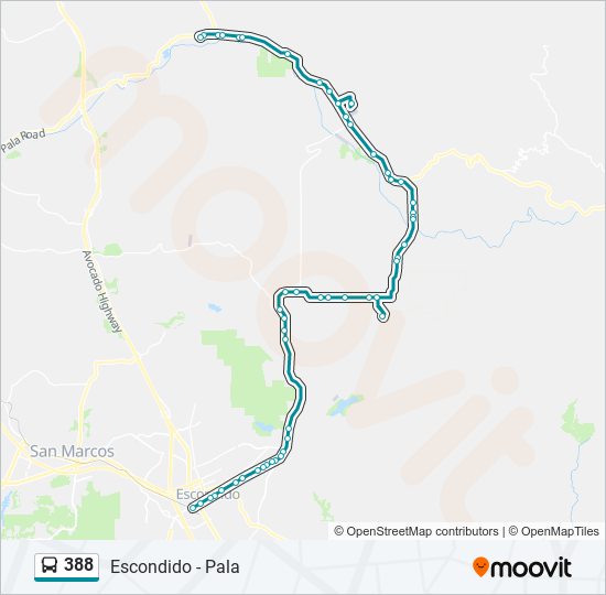 388 bus Line Map