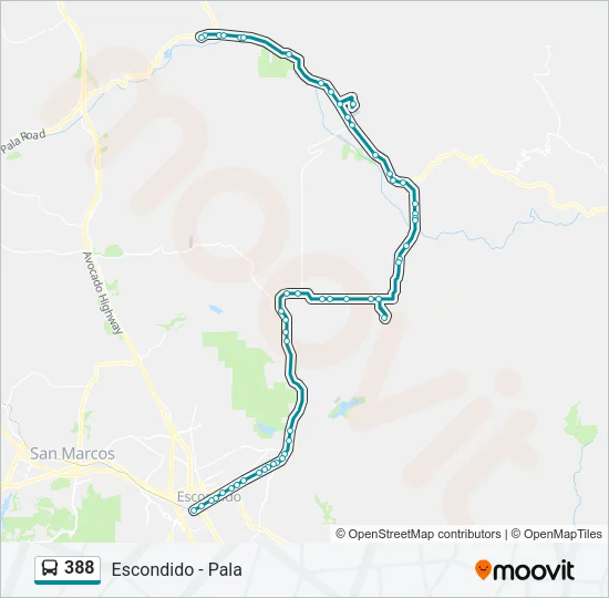 388 Bus Line Map