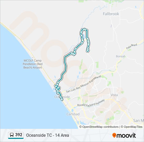 Mapa de 392 de autobús