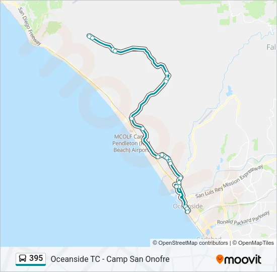 395 Bus Line Map