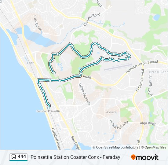 444 bus Line Map