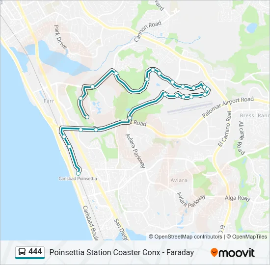 444 Bus Line Map