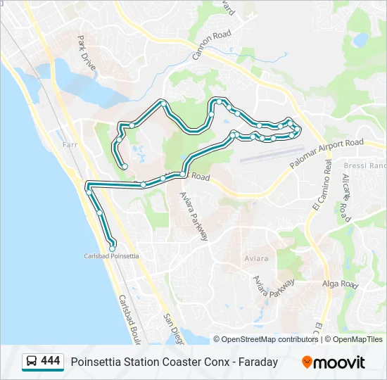444 Bus Line Map
