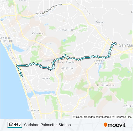 445 bus Line Map