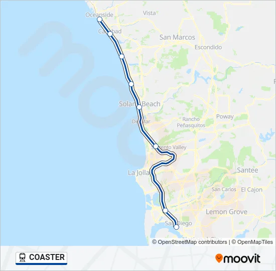 COASTER Train Line Map