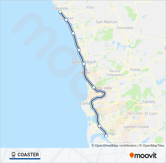 COASTER Train Line Map