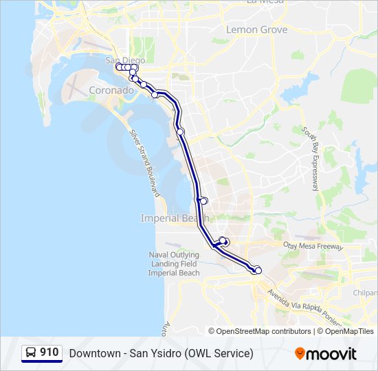 910 Bus Line Map