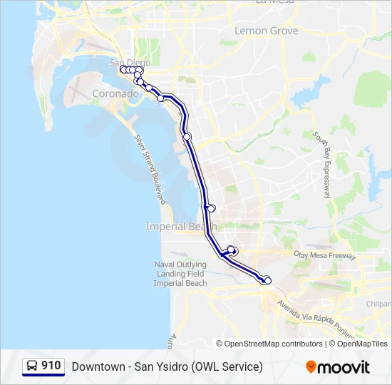 910 Bus Line Map