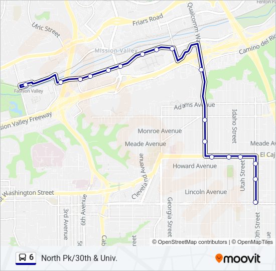 Mapa de 6 de autobús