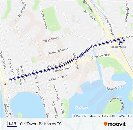 8 Bus Line Map