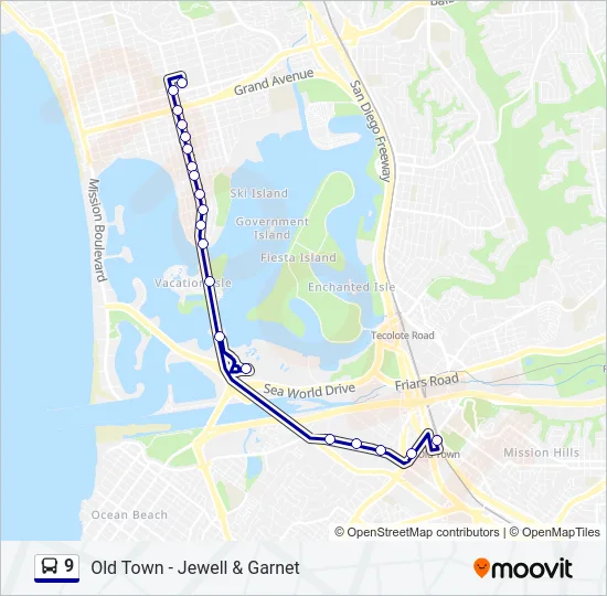 9 Bus Line Map