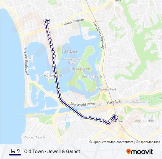 9 Bus Line Map