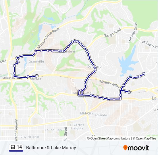 14 bus Line Map