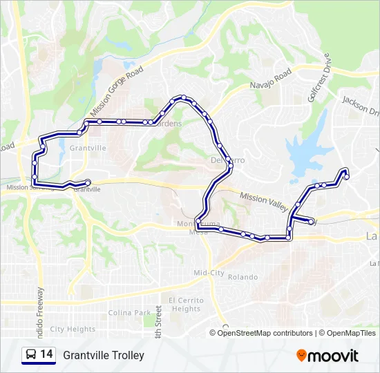 14 Bus Line Map