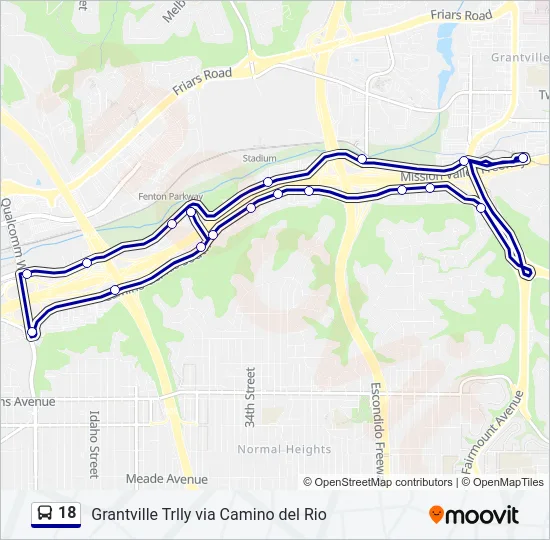 18 Bus Line Map