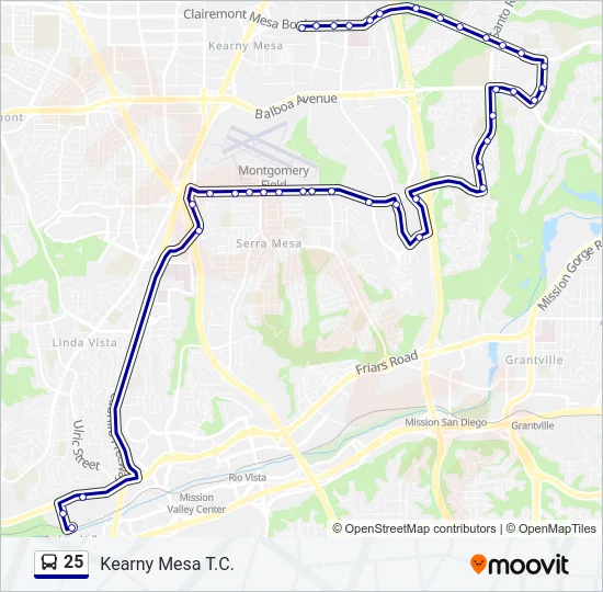25 Bus Line Map