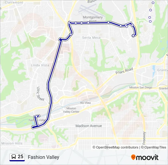 25 Bus Line Map