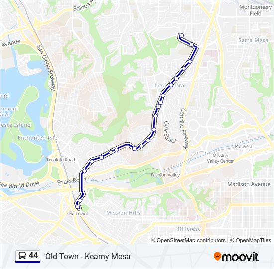 44 Bus Line Map