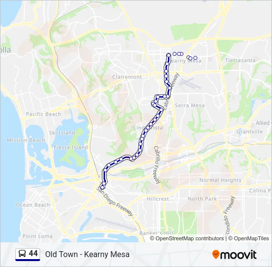 44 Bus Line Map