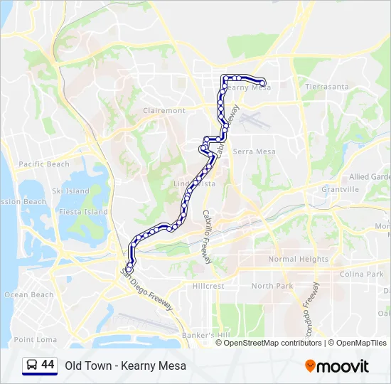 44 Bus Line Map