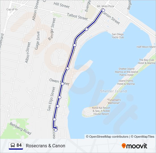 84 bus Line Map