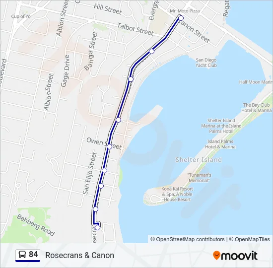 84 Bus Line Map