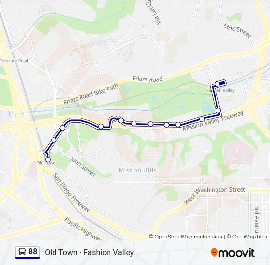 88 Bus Line Map