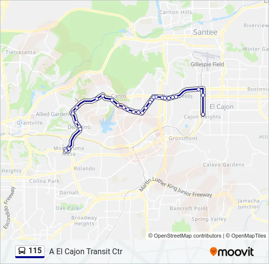115 Bus Line Map