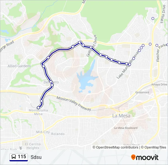 115 Bus Line Map