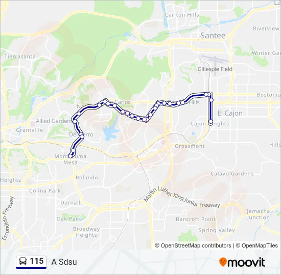 115 Bus Line Map