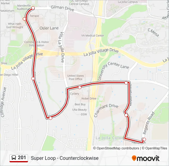 201 Bus Line Map