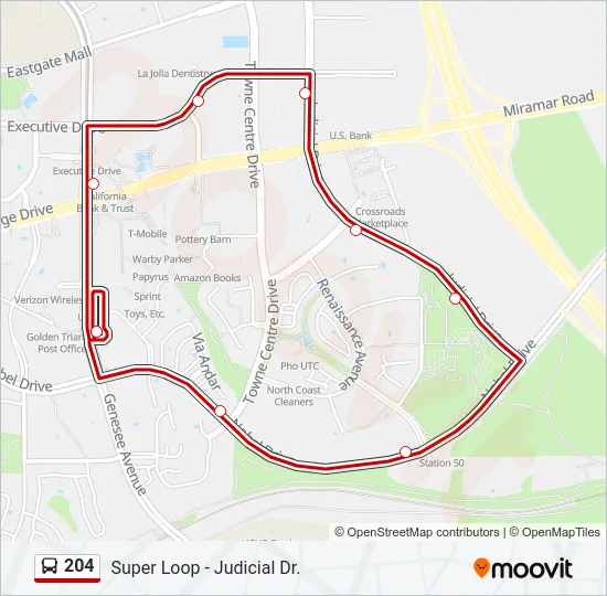204 Bus Line Map