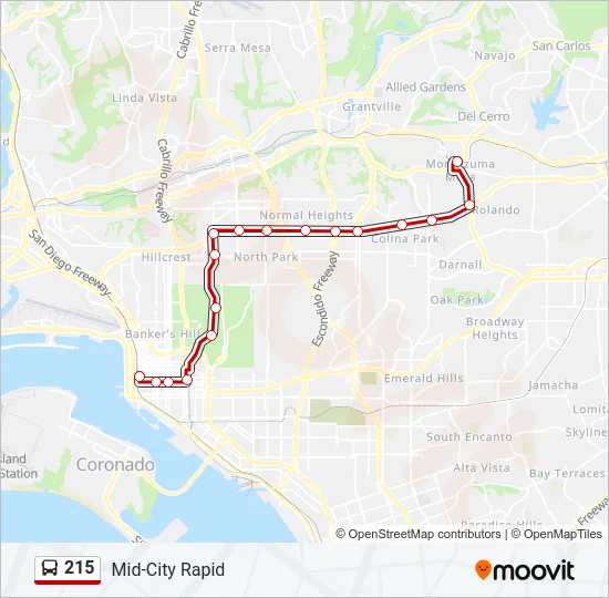 215 Bus Line Map