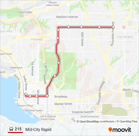 215 Bus Line Map