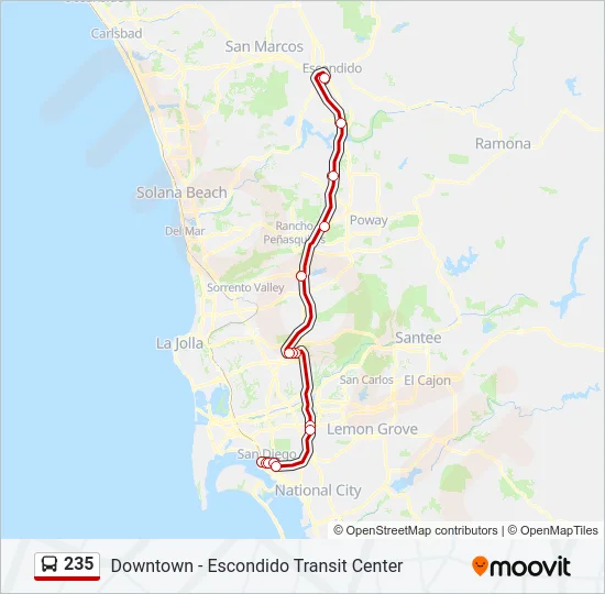 235 Bus Line Map