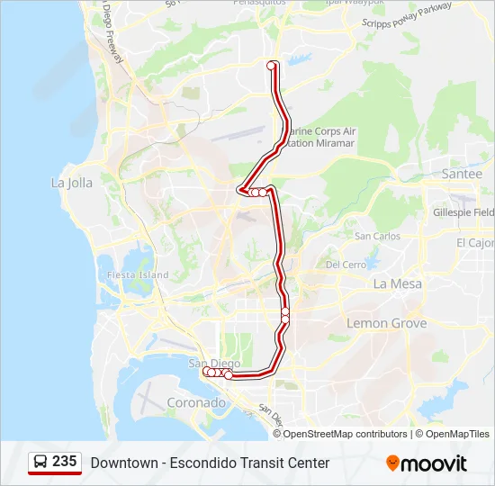 235 Bus Line Map