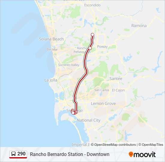 290 bus Line Map