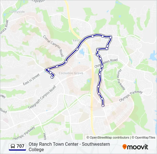 707 Bus Line Map
