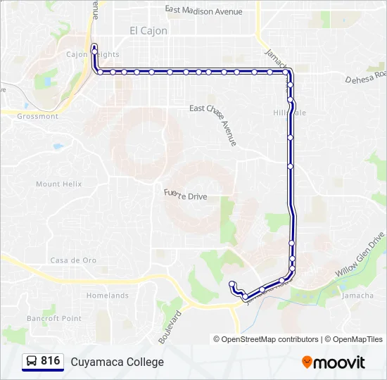 816 Bus Line Map