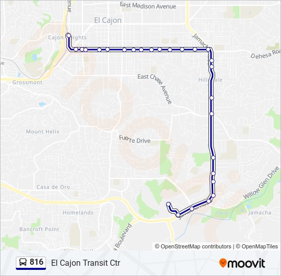 816 bus Line Map