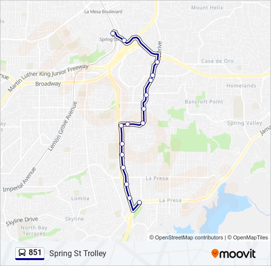 Mapa de 851 de autobús