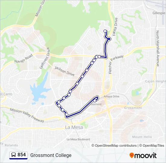 854 Bus Line Map