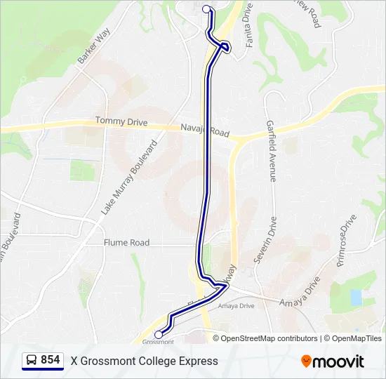 854 Bus Line Map