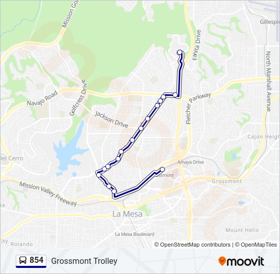 854 Bus Line Map