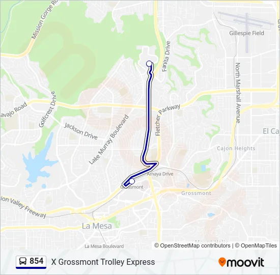 854 Bus Line Map