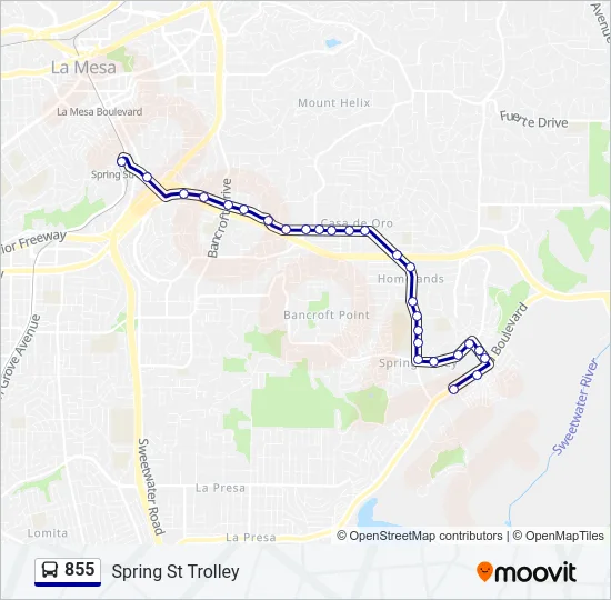 855 Bus Line Map