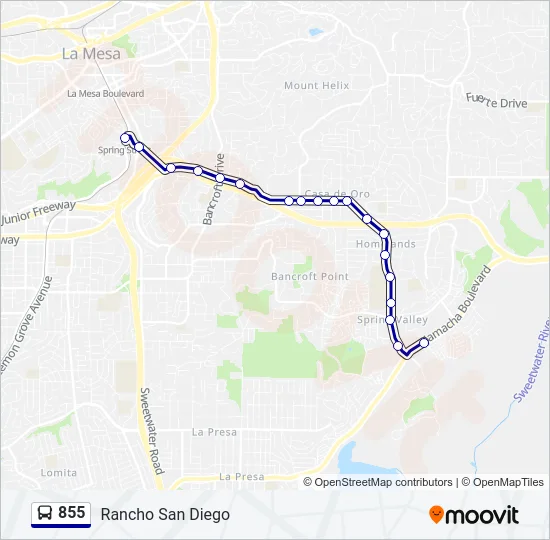 855 Bus Line Map