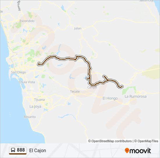 888 Bus Line Map